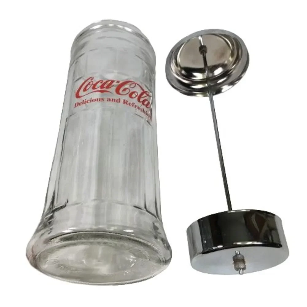 Vintage Coca Cola Straw Dispenser Glass Holder Jar Coke Bottle Soda Drink Diner